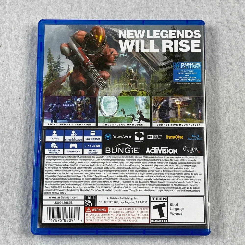 Activision Destiny 2 PlayStation 4 PS4 Blue Sci-Fi Action Shooter Video Game